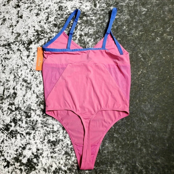 Colsie Pink Mesh Bodysuit - Picture 5 of 6